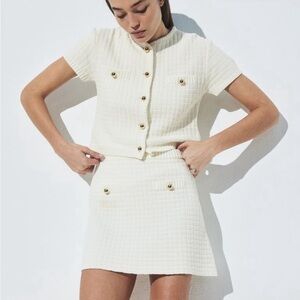 H&M coordinating short sleeve cardigan and skirt set